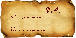 Végh Avarka névjegykártya